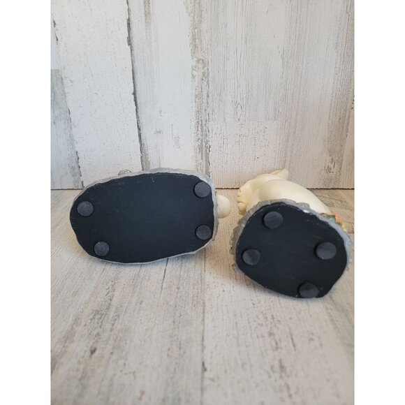 Vintage white bunny flower Easter rabbit home decor spring figure set - Picture 5 of 5